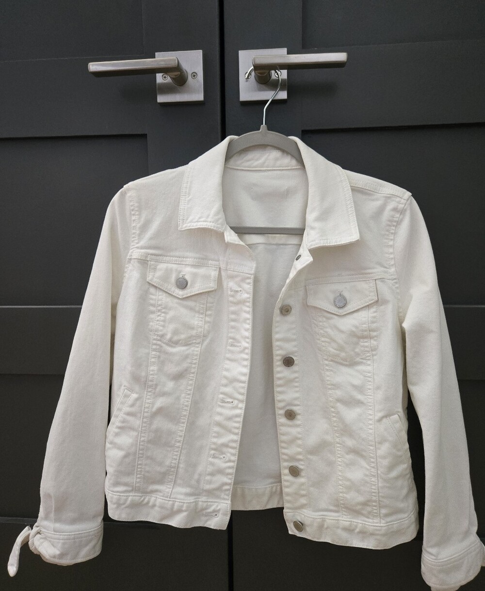 Ann Taylor White Denim Jean Jacket - Picture 7 of 9